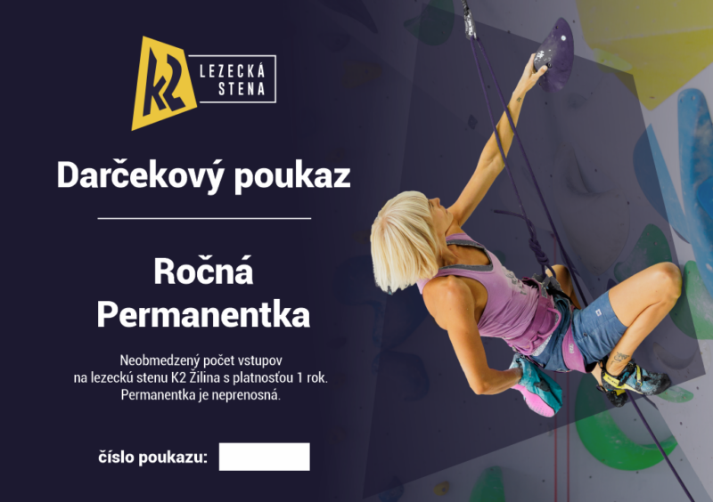 Darčekový poukaz ročná permanentka | k2zilina.sk