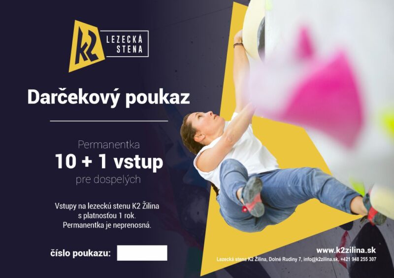 Darčekový poukaz - 11 vstupov pre dospelých | k2zilina.sk